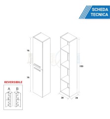 Composizione bagno Lindas con colonna 80cm