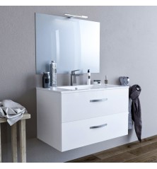 Mobile Bagno Lindas con lavabo e specchio 2 modelli 80cm