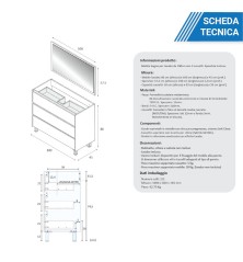 Mobile Bagno da terra rovere 2 modelli 100cm