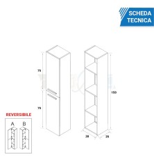 Composizione Bagno Lindas con colonna 100cm