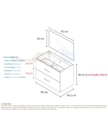 Composizione Bagno Lindas con colonna 100cm