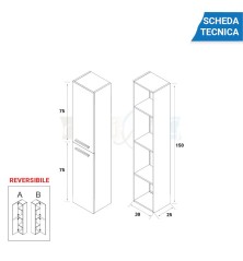 Composizione Bagno Lindas 2 modelli con colonna 120cm