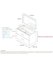 Composizione Bagno Lindas 2 modelli con colonna 120cm