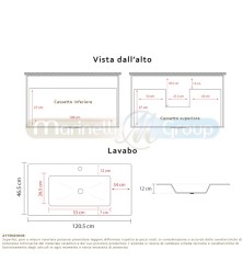 Composizione Bagno Lindas 2 modelli con colonna 120cm