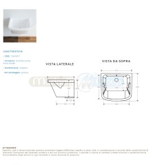 Lavatoio in ceramica sospeso 60x50