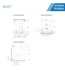 Set Wc e Bidet Venice a terra in ceramica