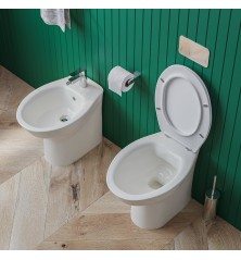 Set Wc e Bidet filomuro Sigm a terra in ceramica