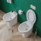 Set Wc e Bidet filomuro Sigm a terra in ceramica