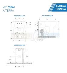 Set Wc e Bidet filomuro Sigm a terra in ceramica