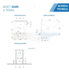 Set Wc e Bidet filomuro Sigm a terra in ceramica