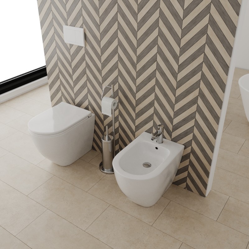 Set Wc e Bidet Fracis a terra in ceramica