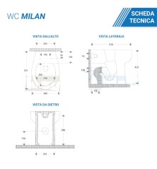 Set Wc e Bidet Milan a terra filomuro