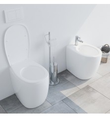 Set Wc e Bidet Moden a terra filomuro in ceramica