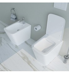 Set Wc e Bidet Cubo a terra filomuro