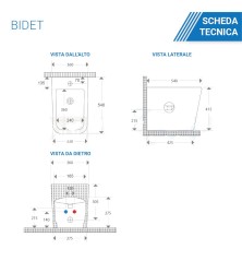 Set Wc e Bidet Cubo a terra filomuro