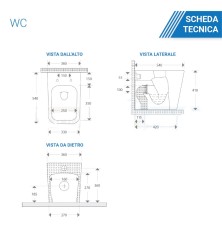 Set Wc e Bidet Cubo a terra filomuro