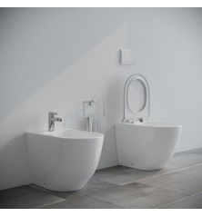 Set Wc e Bidet Fass a terra filomuro in ceramica