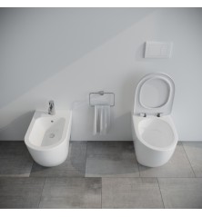 Set Wc e Bidet Fass a terra filomuro in ceramica