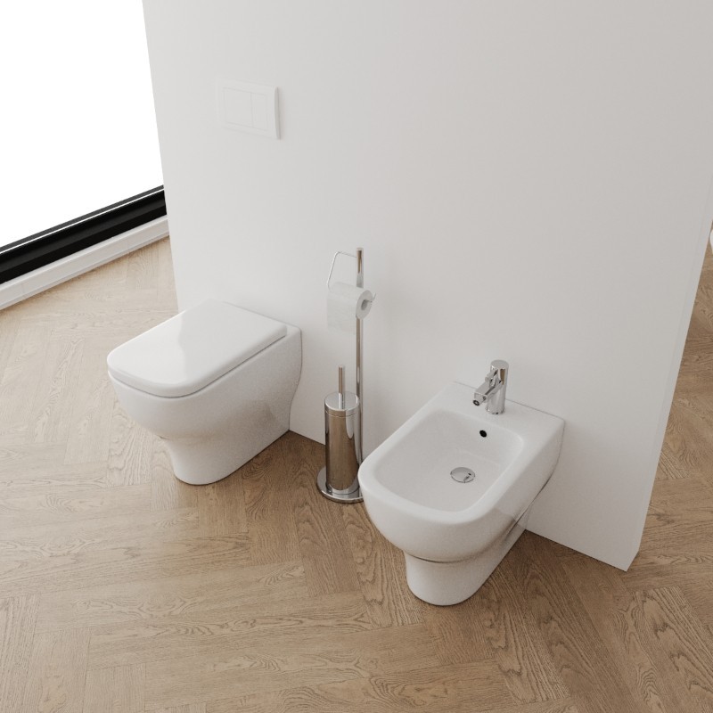 Set Wc e Bidet Steph a terra in ceramica