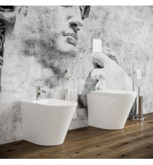 Set Wc e Bidet Arch a terra filomuro in ceramica