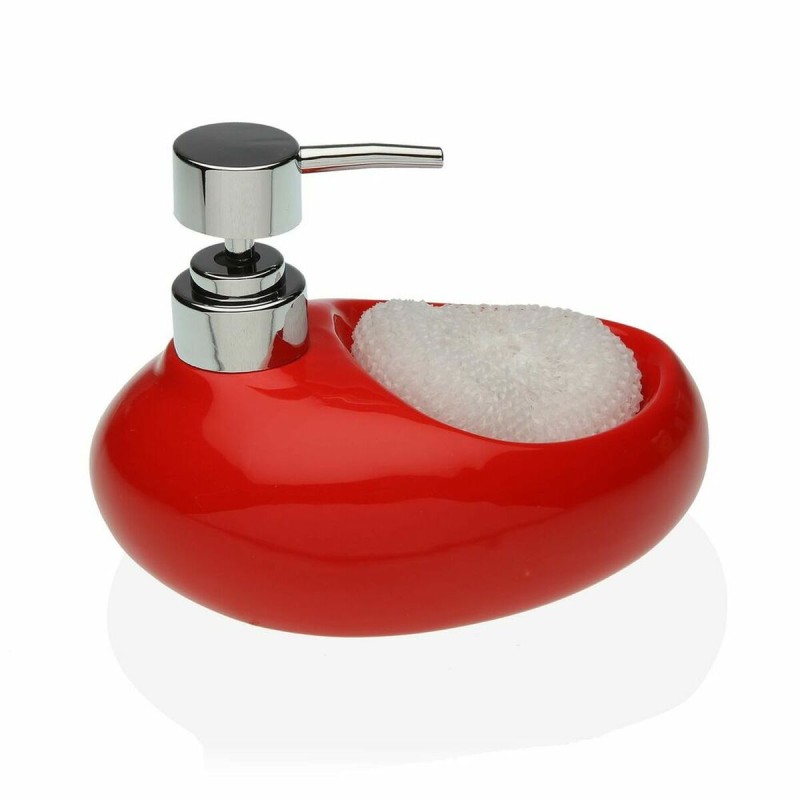 Dispenser di Sapone Rosso Ceramica (16,5 x 16 x 10,5 cm)