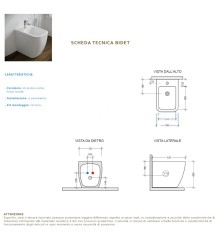 Set Wc e Bidet Legenda a terra filomuro in ceramica