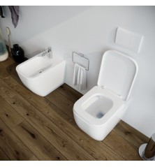 Set Wc e Bidet Legenda a terra filomuro in ceramica