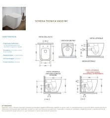 Set Wc e Bidet Legenda a terra filomuro in ceramica