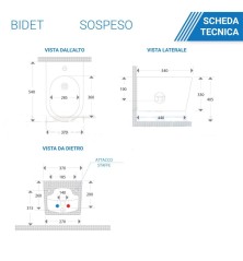 Set Wc e Bidet Simon sospesi scarico vortice