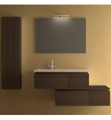 Mobile Bagno sospeso Ave 100cm con specchio colonna e lavabo