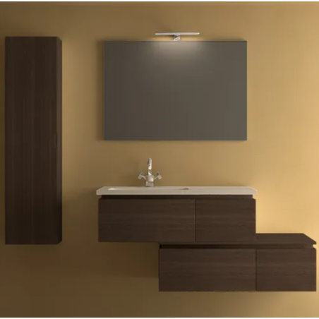 Mobile Bagno sospeso Ave 100cm con specchio colonna e lavabo