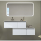 Mobile Bagno sospeso Ave 100cm con specchio colonna e lavabo