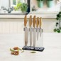 Set di Coltelli da Cucina con Supporto Quid Baobab (5 pcs) Marrone Metallo