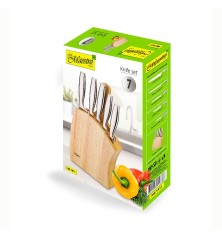 Set di Coltelli da Cucina con Supporto Feel Maestro Legno