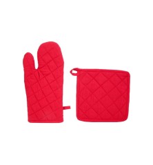 Set di Presina e Guanto da Cucina Atmosphera Rosso Cotone