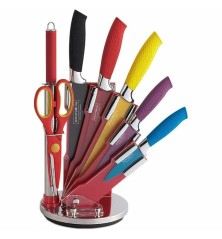 Set di Coltelli da Cucina con Supporto Multicolore