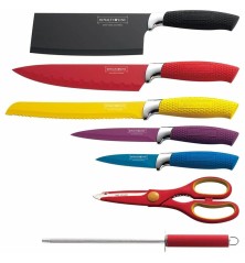 Set di Coltelli da Cucina con Supporto Multicolore