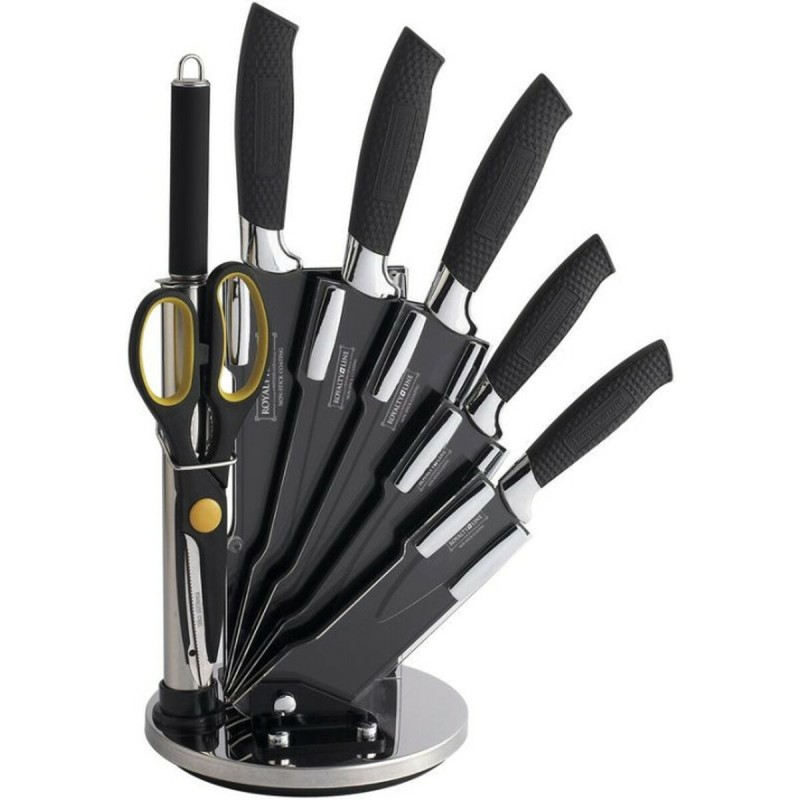 Set di Coltelli da Cucina con Supporto Royalty Line Nero