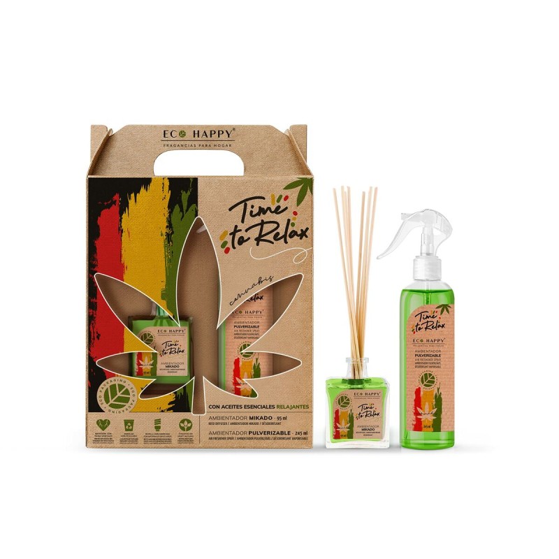 Set Eco Happy Time To Relax Bastoncini Profumati Diffusore Spray Per Ambienti Set (2 pcs)