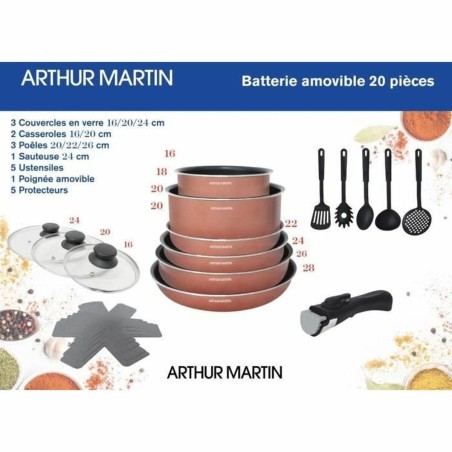 Batteria da Cucina Arthur Martin 20 Pezzi