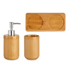 Set da Bagno Ceramica Bambù Cammello (3 pcs)