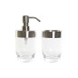 Set da Bagno DKD Trasparente Argentato 10 x 7,5 x 16,5 cm