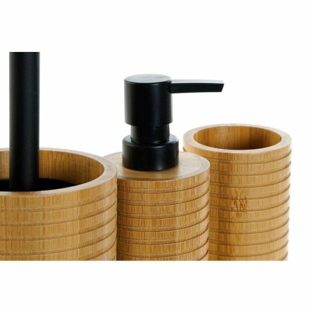 Set da Bagno DKD Home Decor Nero Naturale (3 Pezzi)