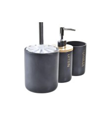 Set da Bagno DKD Home Decor Nero (3 Pezzi)