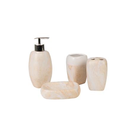 Set da Bagno Rosa Ceramica 4 Pezzi