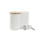 Set da Bagno Home ESPRIT Bianco Naturale Bambù polistirene 7 x 7 x 16 cm