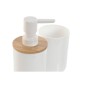 Set da Bagno Home ESPRIT Bianco Naturale Bambù polistirene 7 x 7 x 16 cm