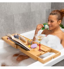 Vassoio per Vasca da Bagno in Bambù Estensibile Trayth InnovaGoods