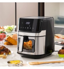 Friggitrice ad Aria InnovaGoods Fryinn View 6500 Nero 1700 W 6,5 L Acciaio inossidabile