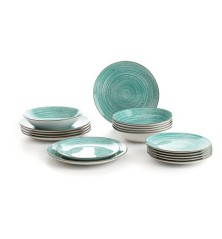 Set di Stoviglie Quid Montreal Turchese Ceramica 18 Pezzi